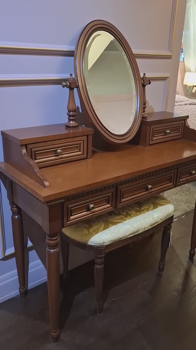 Стол туалетный с зеркалом Лоренцо вишня