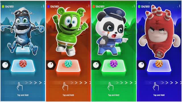 Крейзи Фрог против Гамми Бира! 🐸🐻 Блуи, Бинго и Одбодс в Tiles Hop: Эпичный EDM баттл