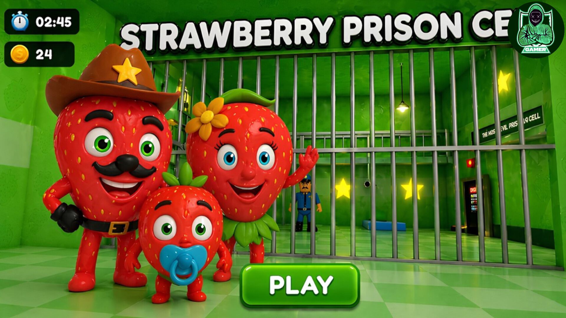 КЛУБНИЧНАЯ ПОЛИЦЕЙСКАЯ СЕМЕЙКА! Страшный побег из тюрьмы #Обби #Роблокс