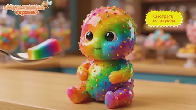 Съедобные малыши кушают вкусняшки. Мимишная ИИ - анимация.