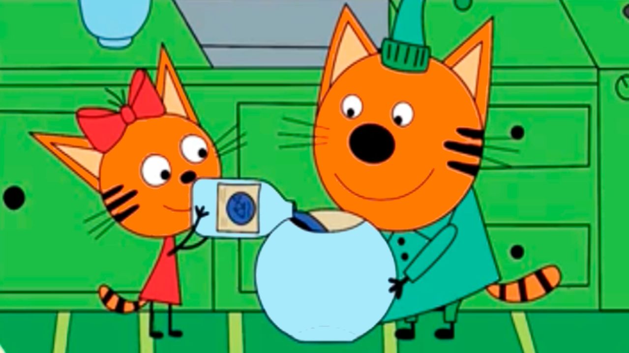 Три кота Раскраска Компот и Карамелька - Три кота раскраски для детей - Изучаем цвета