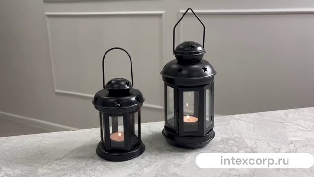 Подсвечник-фонарь ГОТТЛИБ металл чёрный 15 см A67100110 A67100120