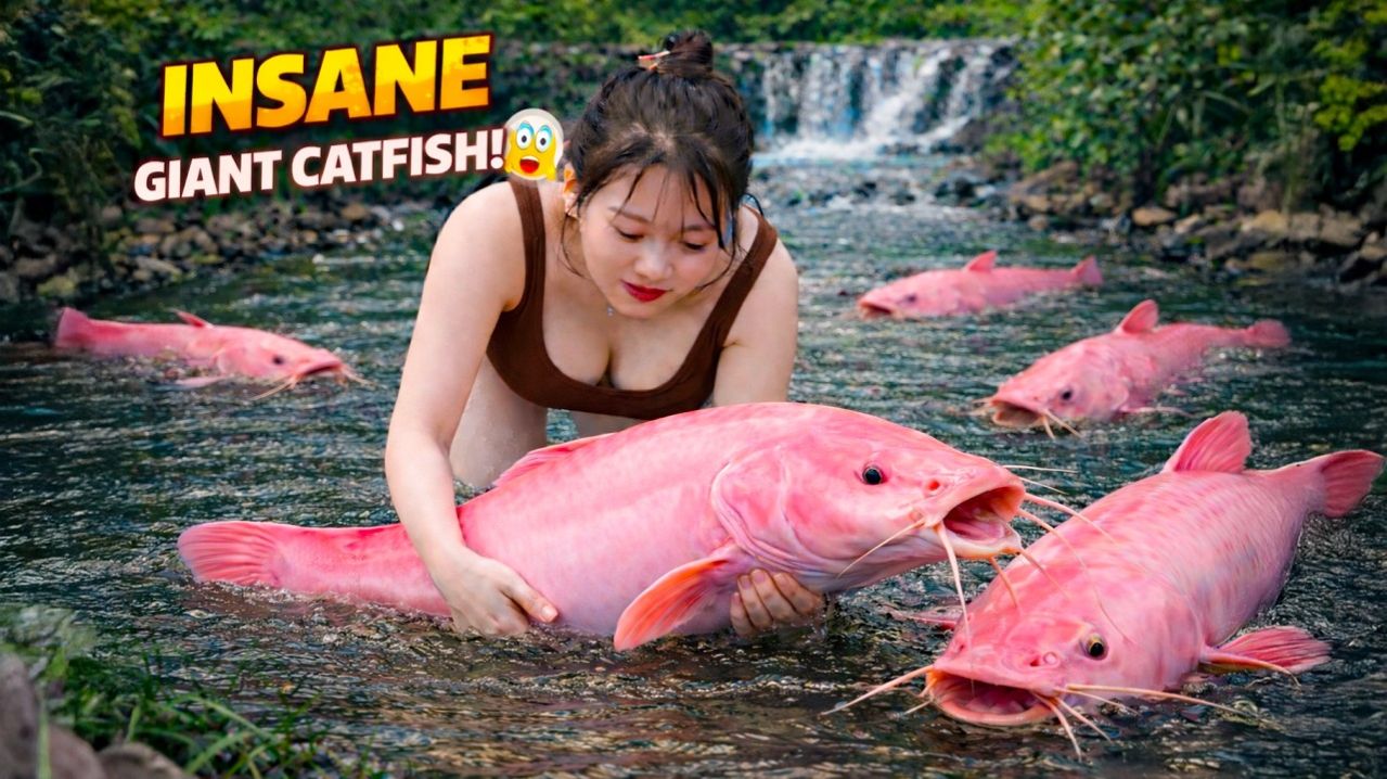 Поймала МНОГО гигантских рыб в Дикой реке 😱 НЕВЕРОЯТНЫЙ неожиданный улов! | Ли Тиеу Ким Куонг
