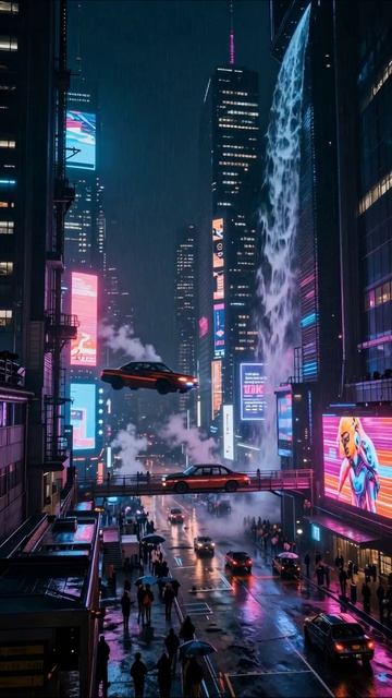 Будущее в городе: небоскребы и летающие машины #футуризм #город