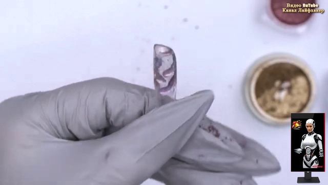 Гелевое наращивание ногтей | Миндалевидные ногти | Дизайн ногтей с хромированной пудрой