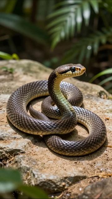 Змея на камне: красота и опасность #природа #змеи