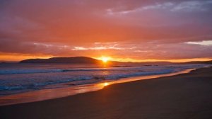 Шум океана. Розовые лучи заката на пляже и спокойные океанские волны 🌅 Расслабляющий ASMR для сна