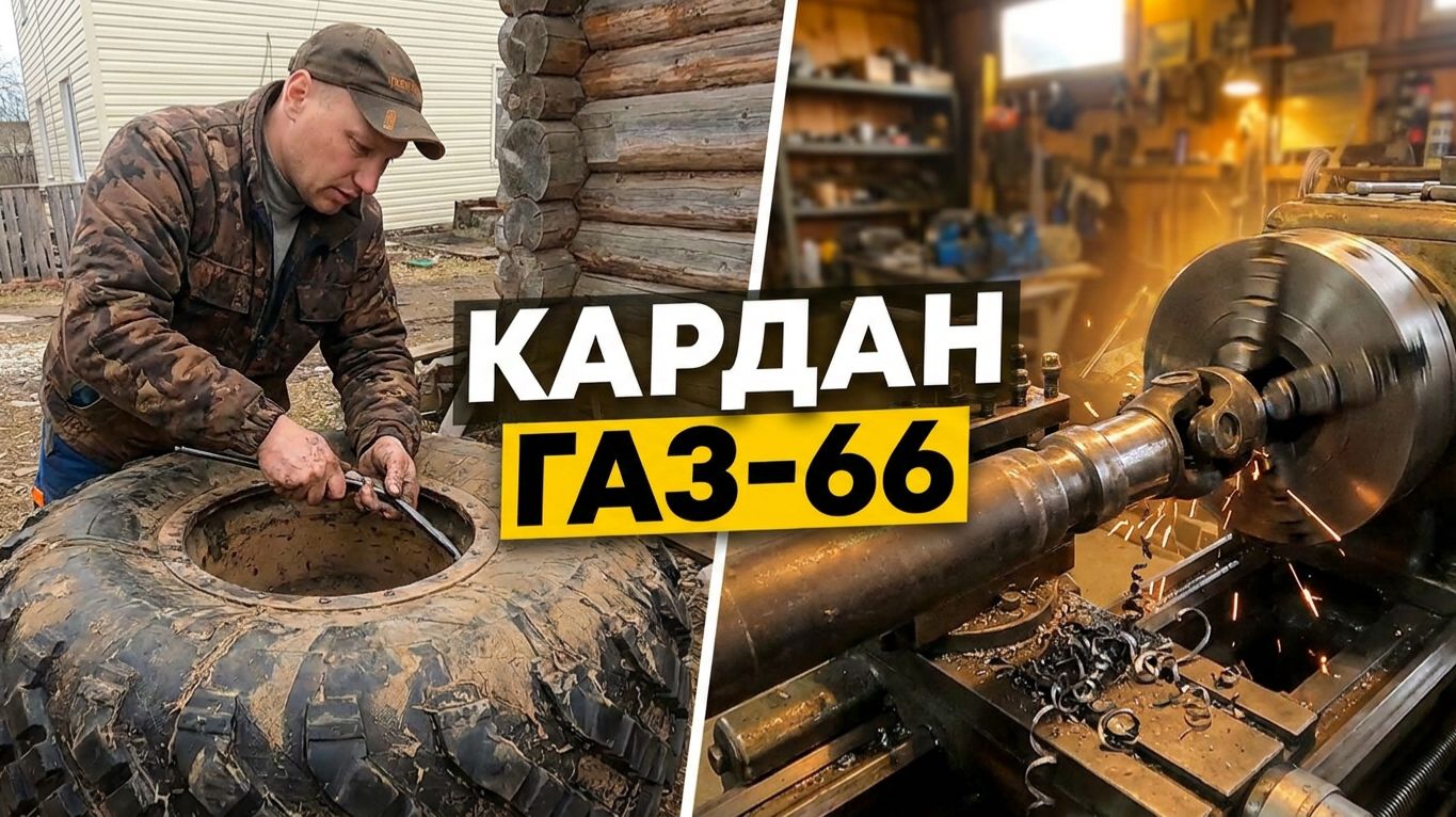 Как подружить ГАЗ-66 и УАЗ на вездеходе: токарные работы в гараже