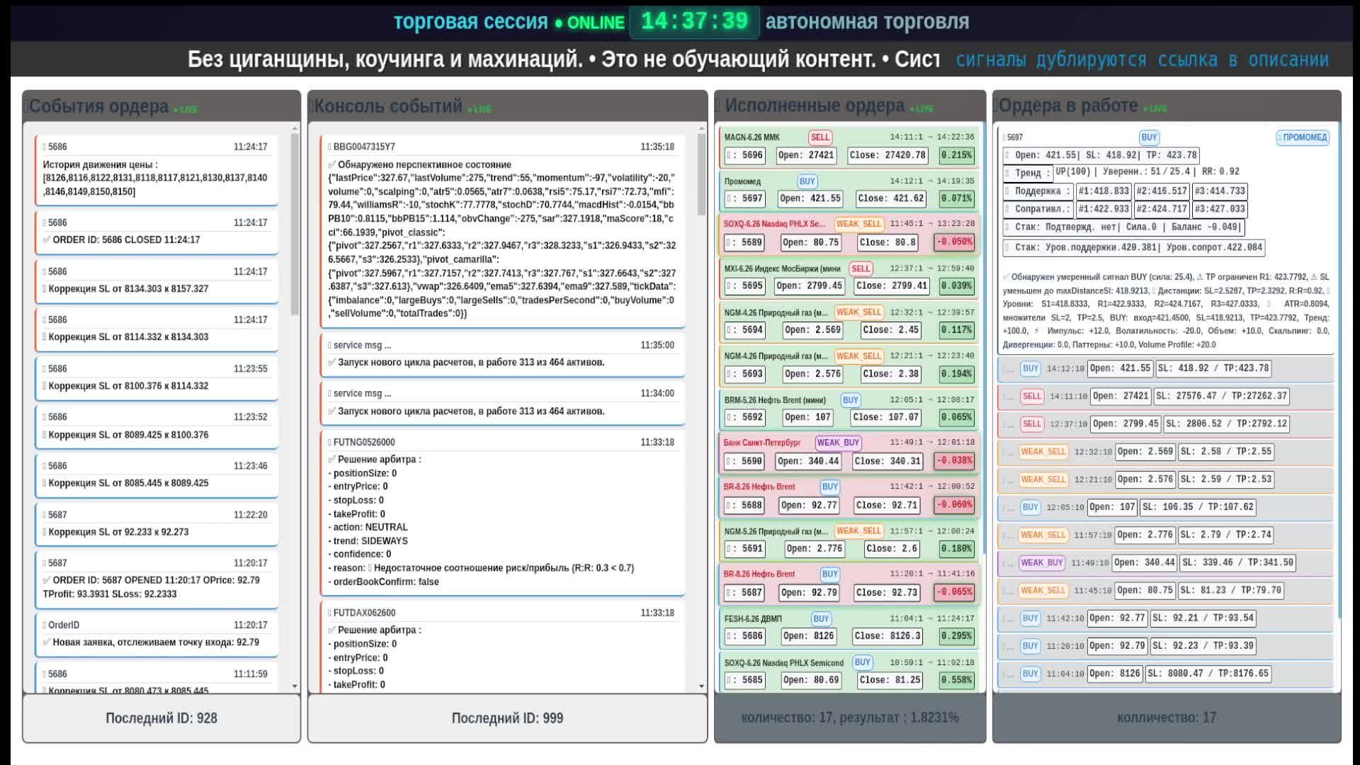 🛑💻 Разрабатываю систему автоматизированной торговли ценными бумагами. Работа в реальном времени.