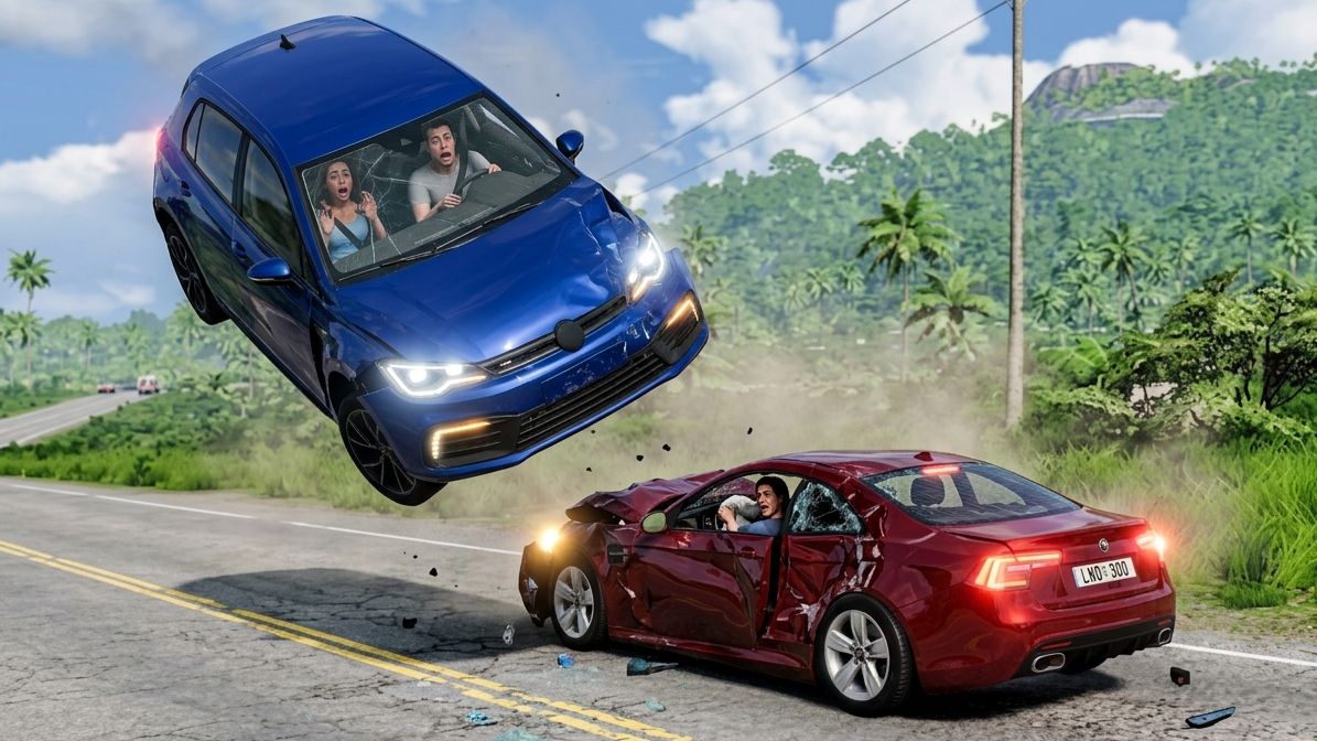 BeamNG Drive - Высокоскоростные автомобильные аварии