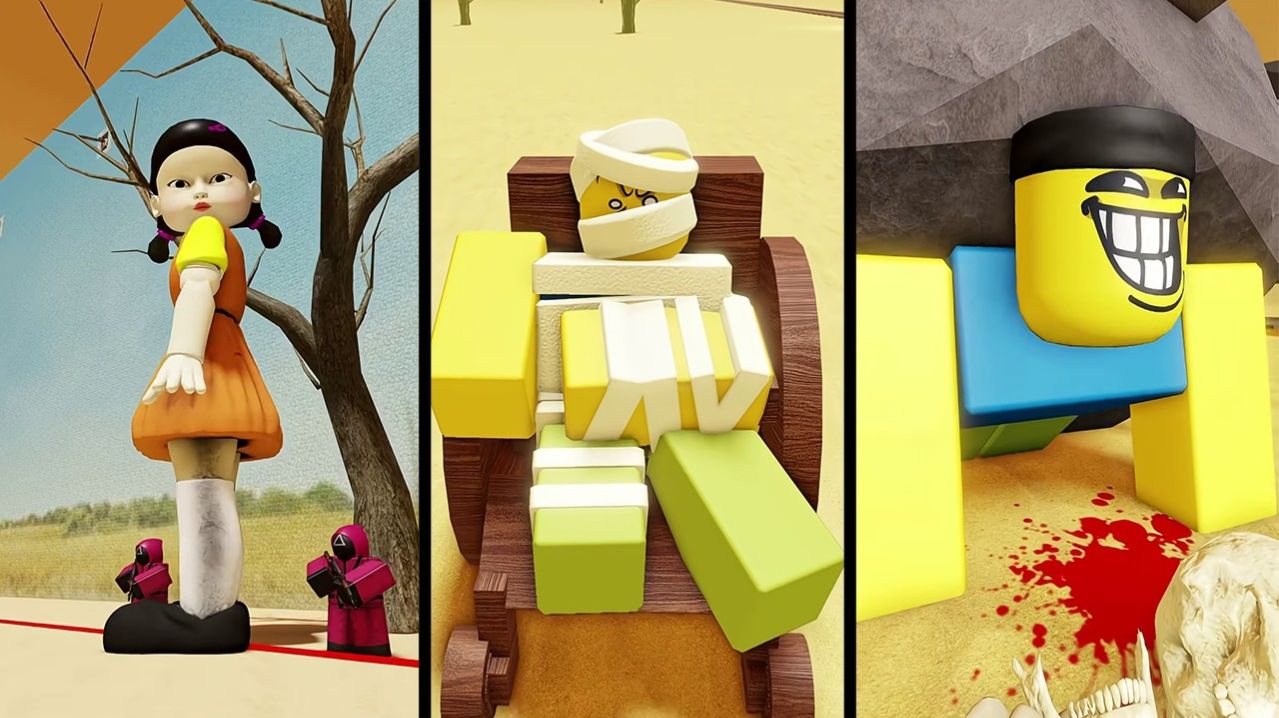 Когда Нуб накачал мышцы бегая по рельсам    Roblox