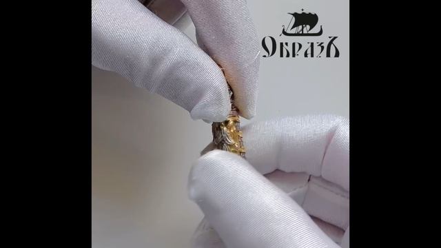 Подвеска-мощевик Ангел Хранитель серебро 925 проба с золочением арт. 12.036