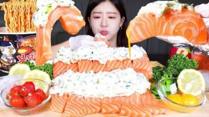 АСМР ЕДА КОРЕЯ | МУКБАНГ | ЛОСОСЬ С СОУСАМИ