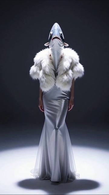 Модное вдохновение: стиль с рыбьей маской мода дизайн арт