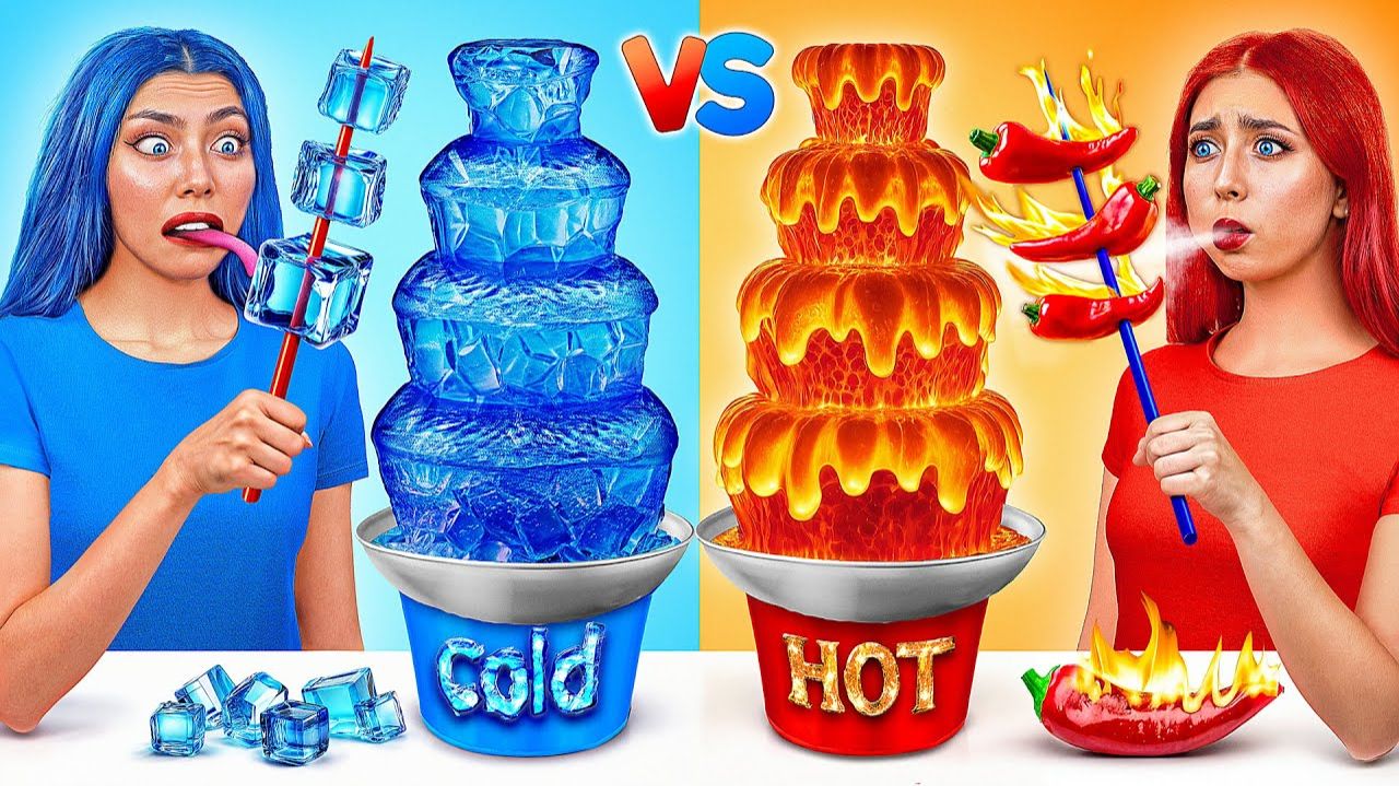 Челлендж Горячее или Холодное # Девушка в Огне против Замерзающей Девушки от Bubba DO Challenge
