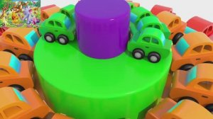 УЧИМ ЦВЕТА - торт с машинками | Мультик для малышей