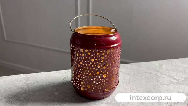 Подсвечник-фонарик ГОЧЧИ красный металлический 13 см A04932140-3