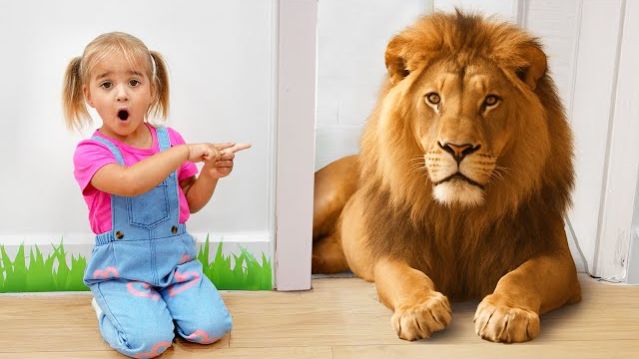 Изучаем названия и звуки диких животных с Алисой!