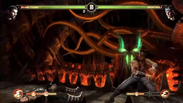 Mortal Kombat 9 - Шанг Цунг vs Найтвулф. Фаталити