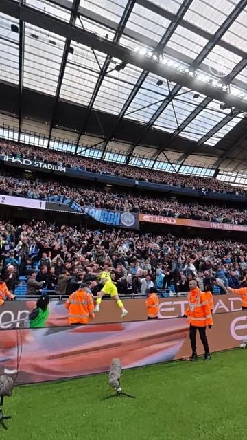 How Donnarumma celebrates with the fans  football mancity premierleague