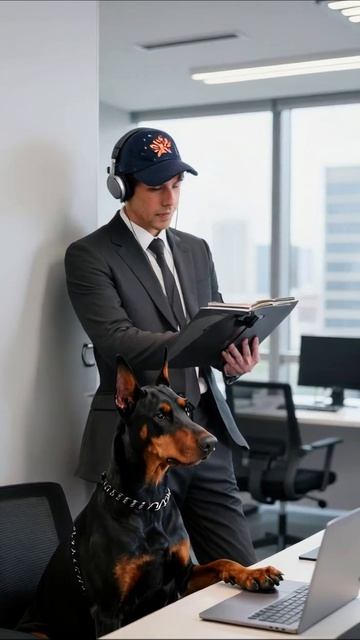 Деловая встреча с лучшим другом собака деловойстиль друзья офис