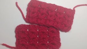 Узор коссы из пышных столбиков.