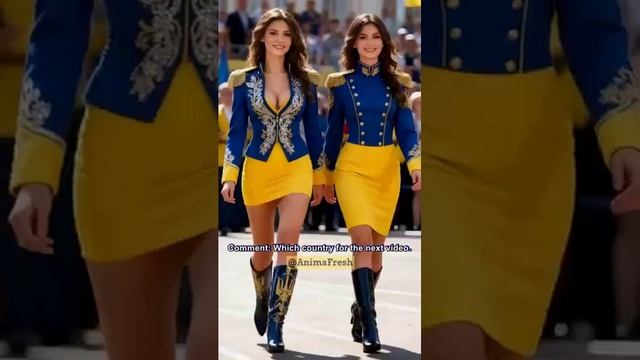 Красивые близняшки в парадной форме со всего мира.