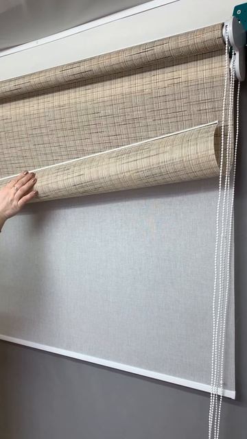 Двойная рулонная штора Шанхай с тюлем Шифон