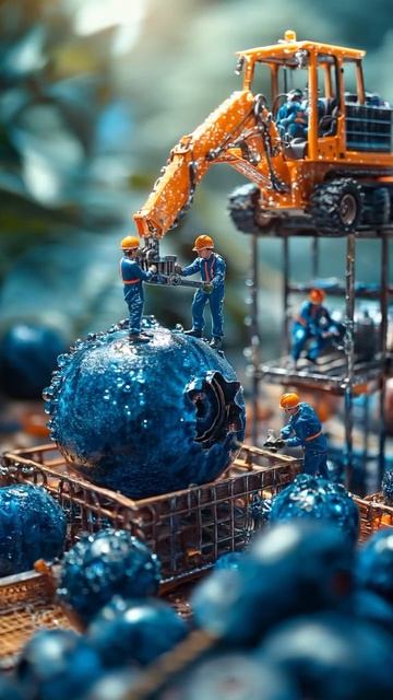 Рабочие работают над фруктами