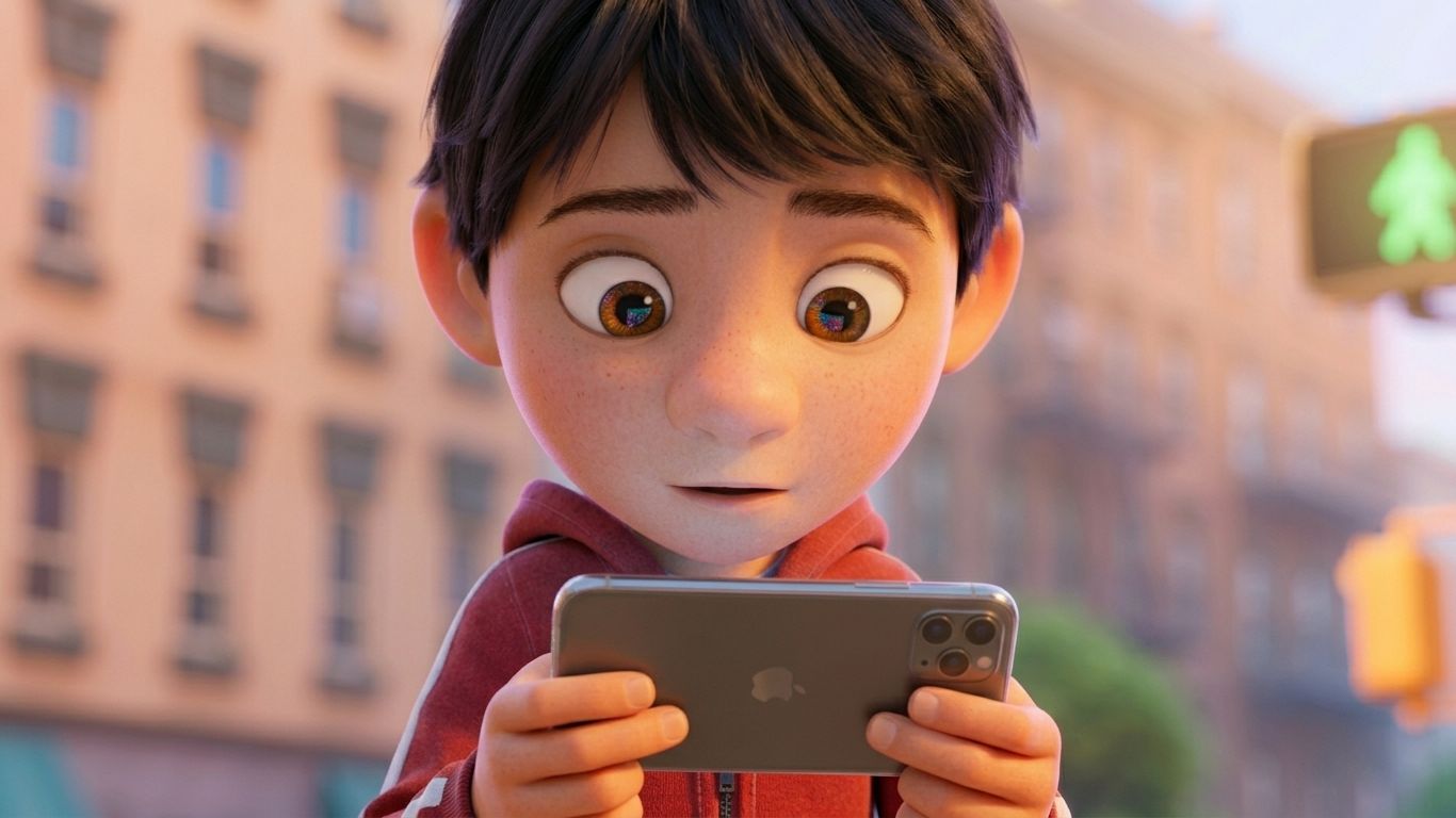 Мальчик и телефон