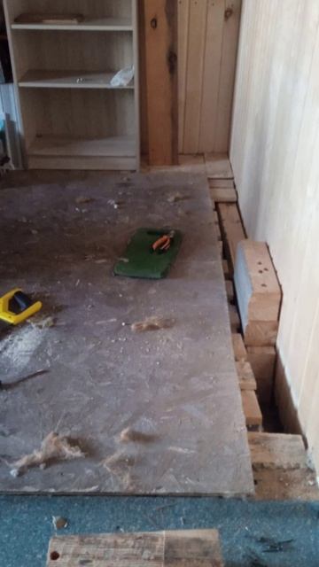 На даче крыски погрызли пол, ремонтируем подручными материалами