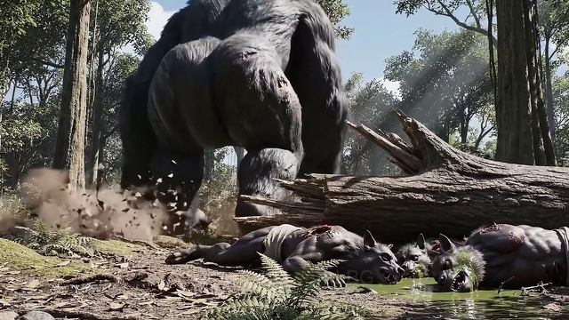 Кинг Конг против Анубиса. Видео от ИИ.