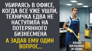Убираясь, когда все уже ушли, техничка едва не наступила на потерянного бизнесмена… А задав 1 вопрос