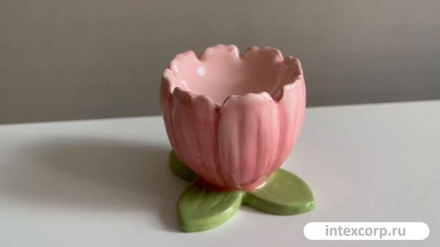 Подставка для яйца РОЗОВЫЙ КРОКУС, керамика, 6 см, DE30204