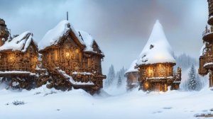 WINTERLUDE - atmospheric ambient - immersive calming ambient music with steampunk style village