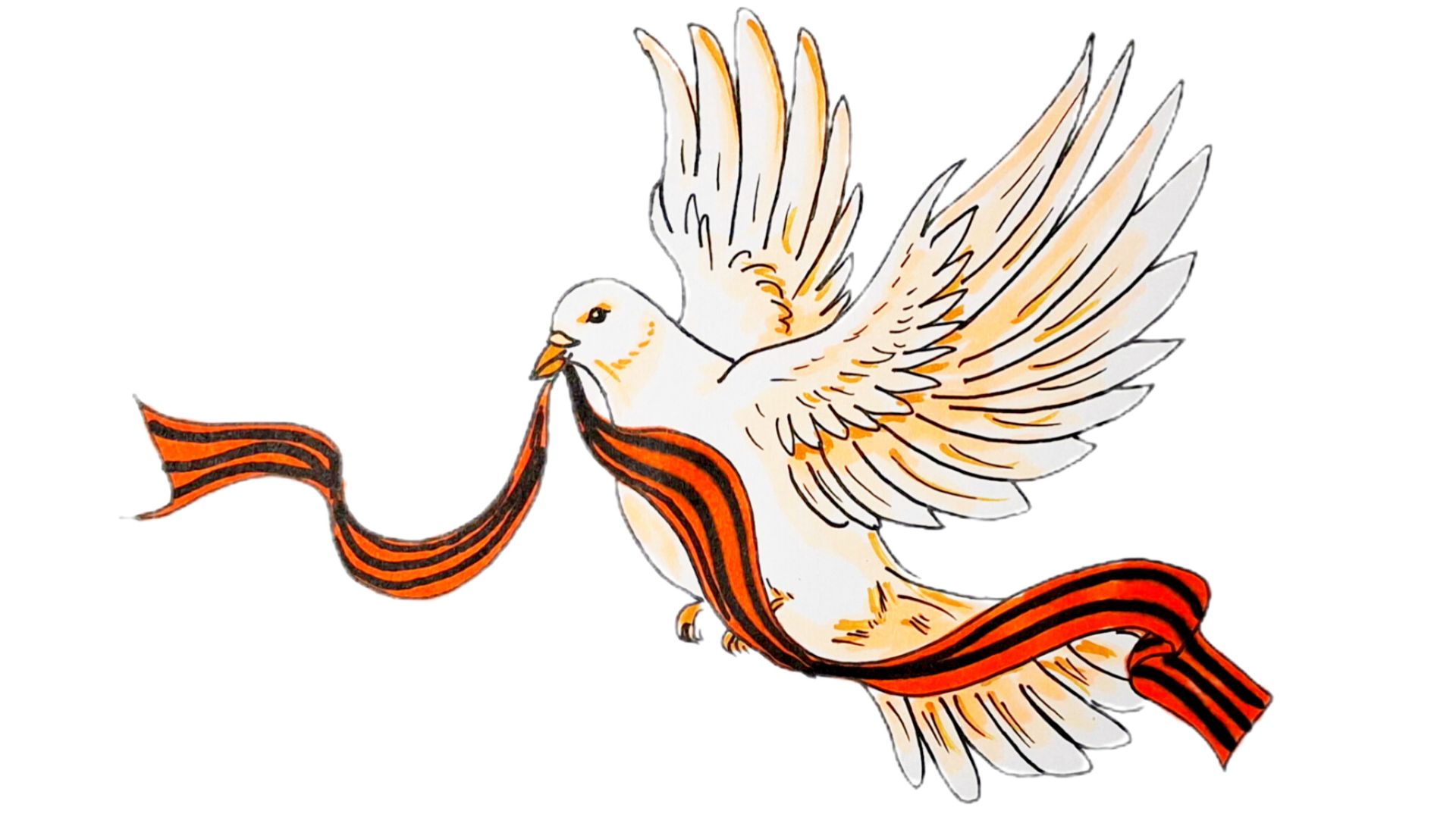 Как нарисовать Голубя Мира к 9 Мая 🕊️ Символ Победы