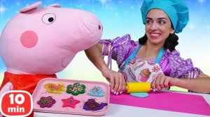 Принцесса Лея и Пеппа готовят 🍪 Play Doh пластилин