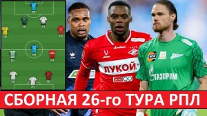 Игроки Спартака, Зенита и Краснодара - в сборной 26-го тура