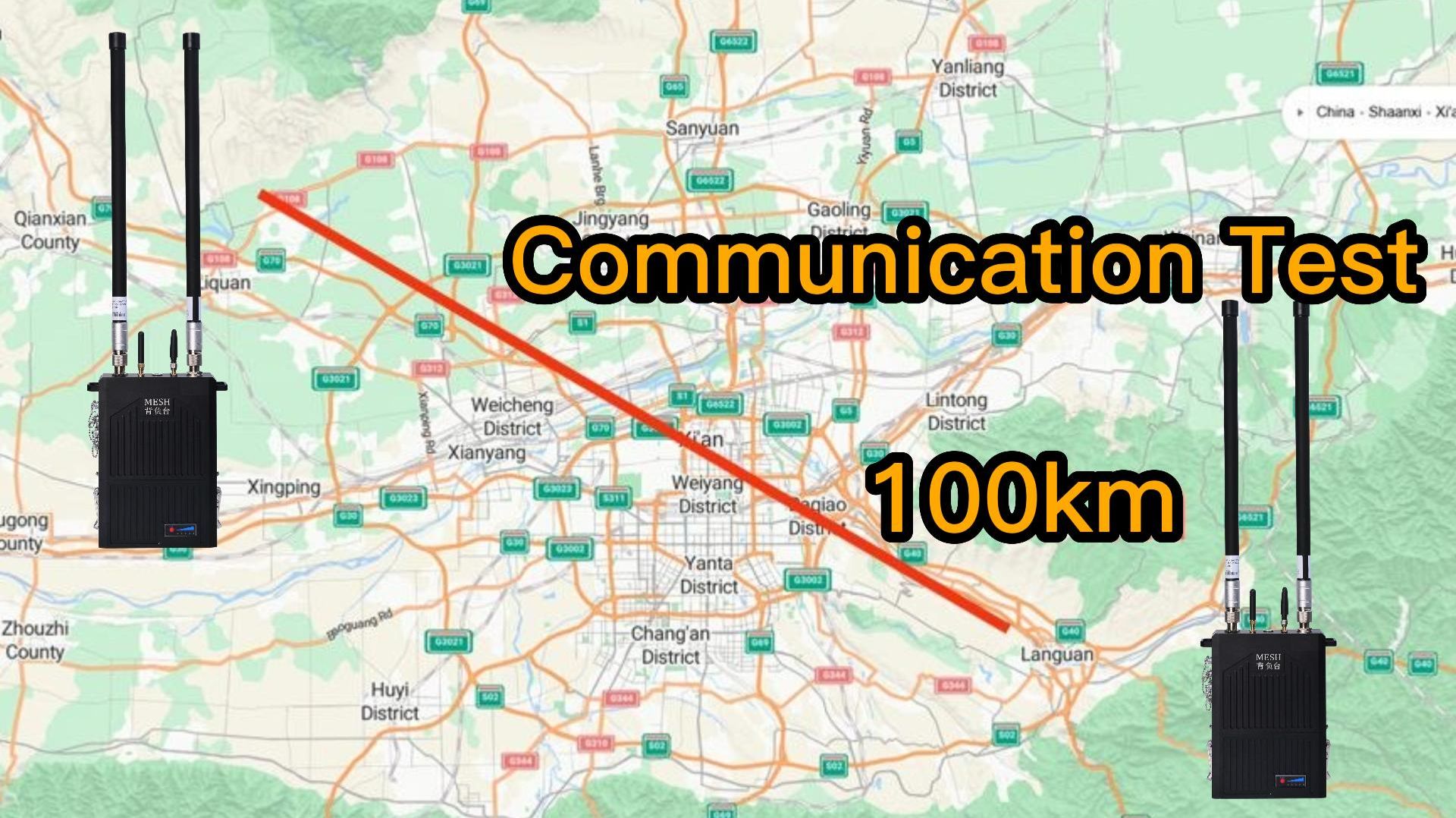 Тест дальности ANYMESH на 100 км  реальные результаты в полевых условиях