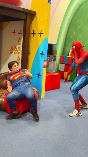 Superman and Spiderman funny video spiderman