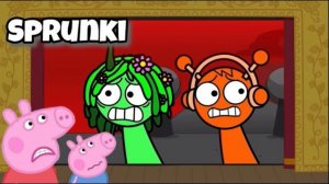СВИНКА ПЕППА И ДЖОРДЖ ПОШЛИ В КИНО НА SPRUNKI 😁 ПОПРОБУЙ НЕ ЗАСМЕЯТЬСЯ!