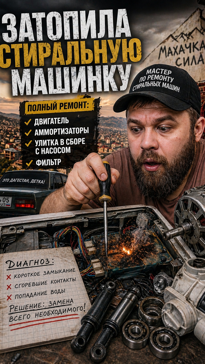 ЗАТОПИЛА СТИРАЛКУ — РЕМОНТ НА ПОЛЗАРПЛАТЫ 😳