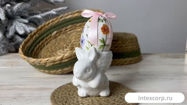 Подставка для яйца БЕЛЫЙ КРОЛИК ГВИН керамика 8х7 см ALX119200-2