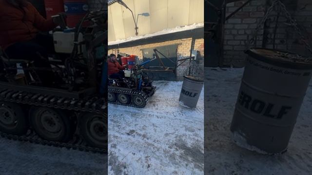 тестируем мини-трактор,сделанный своими руками