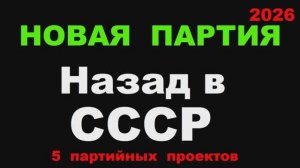 Новая партия в России «Назад в СССР». Выборы 2026. Партийные проекты