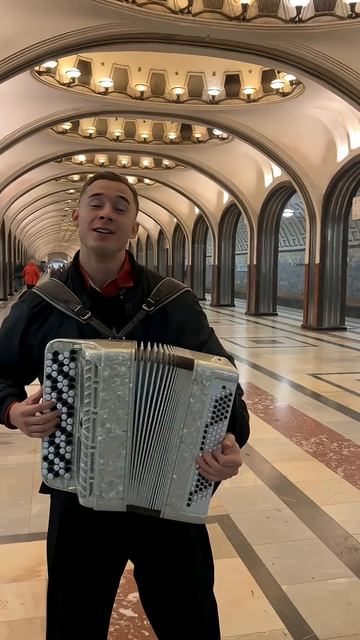 Трубадур нашего времени с баяном в московском метро #баянистаюша  #баянист #песниотвсейдуши #малахов