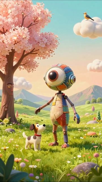 Приключения механического друга в сказочной стране aiart фентези сказка приключения
