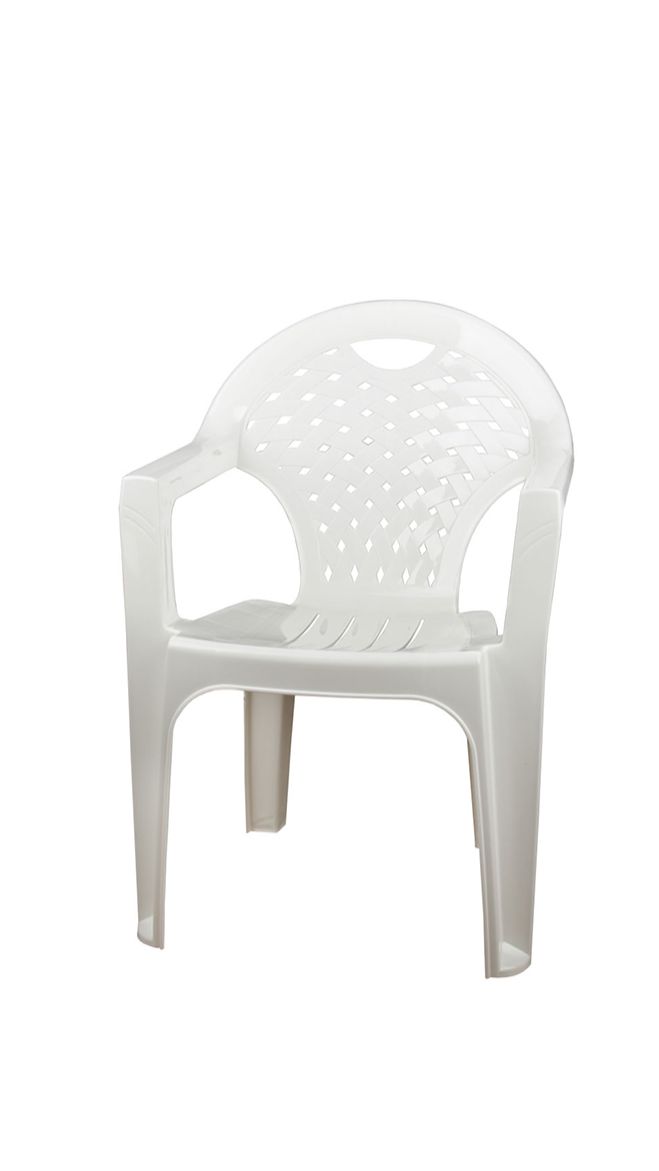 Кресло пластиковое белое 358679