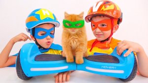 ВЛАД И НИКИ | Влад и Никита становятся супергероями на скутерах и помогают маме