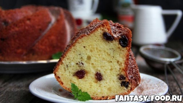Нежный творожный кекс с изюмом